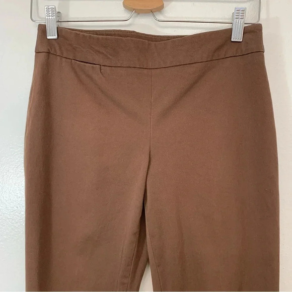 Talbots Pants 4P Brown Woman Classic Side Zip Ankle Cotton Blend Work  Casual‎ - Picture 2 of 11